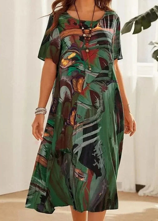 Madinga suknelė su laisvalaikio raštu