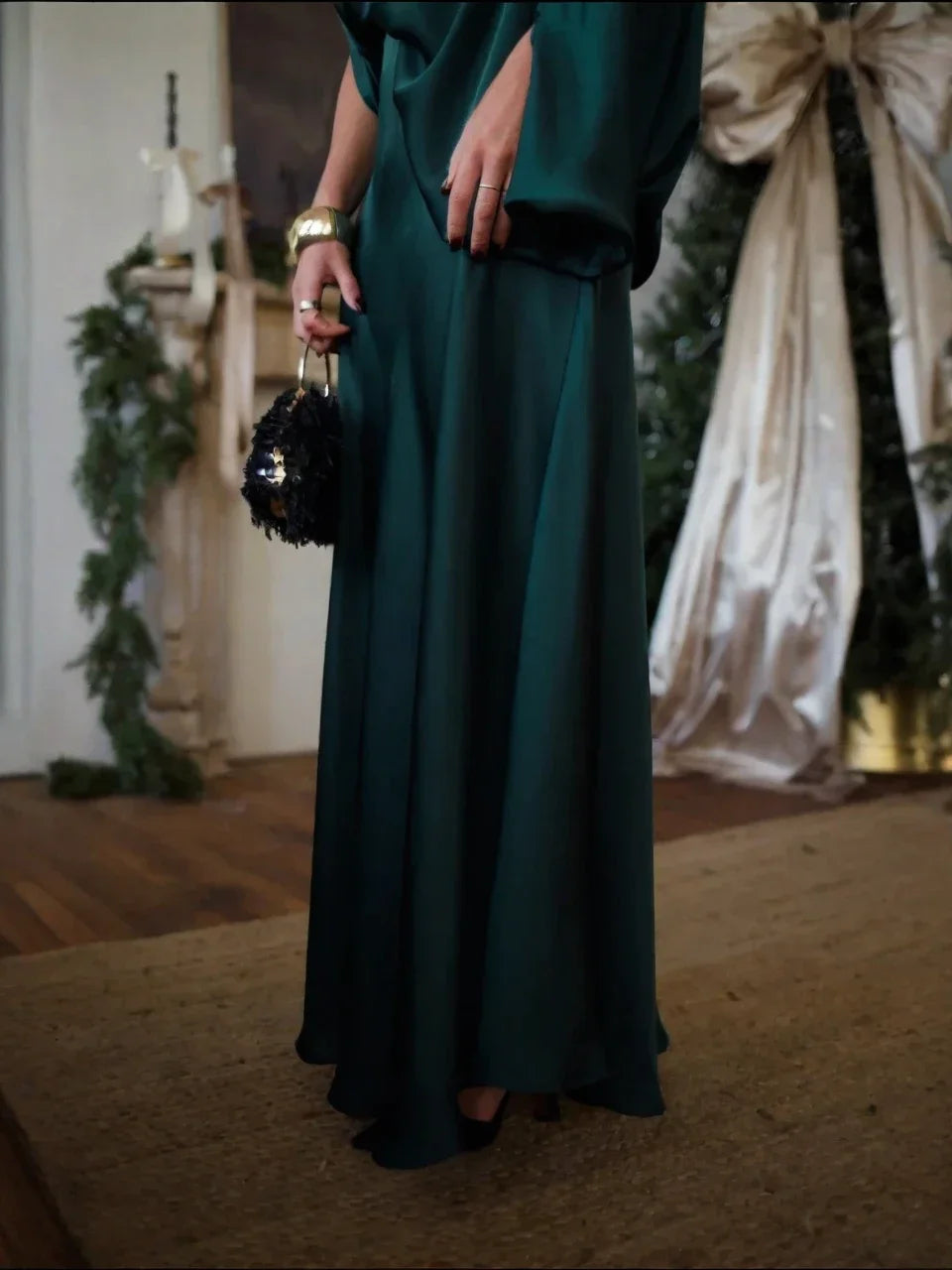 Puošni laisvo kirpimo suknelė moterims