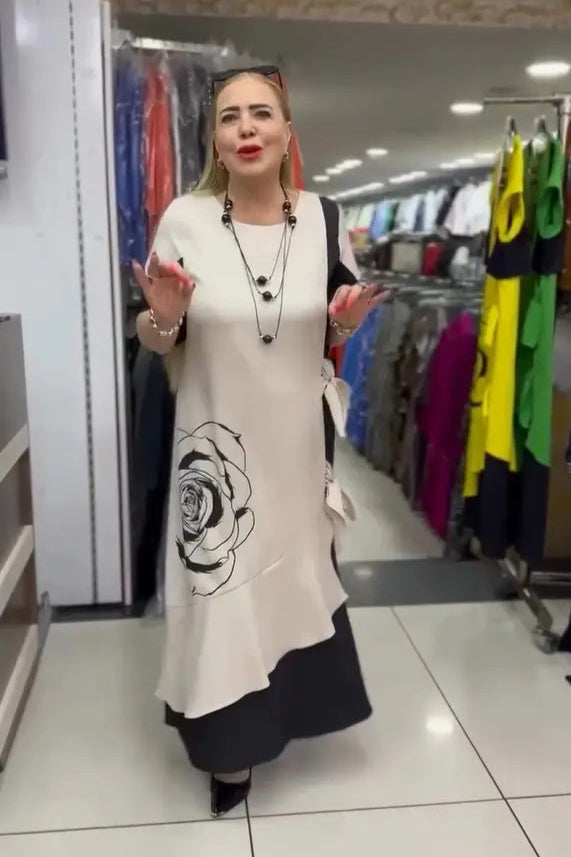 Nauja laisvalaikio suknelė su kaspinu