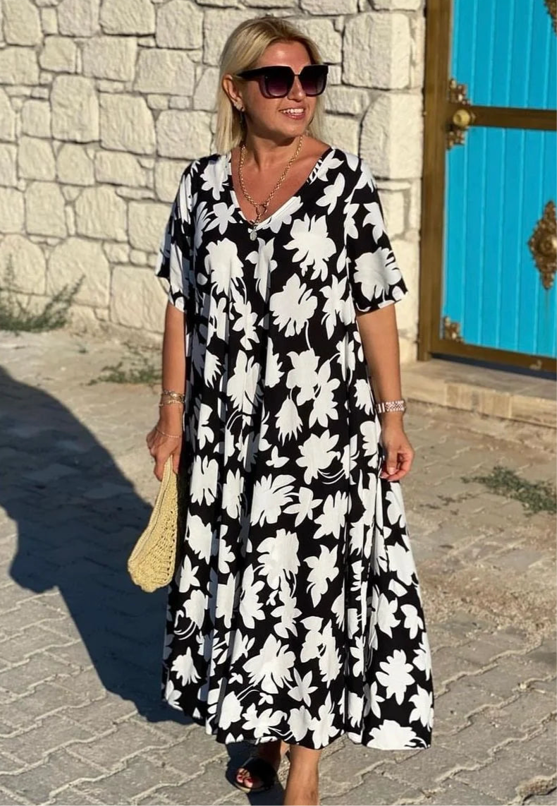 Kasdienė gėlėta suknelė