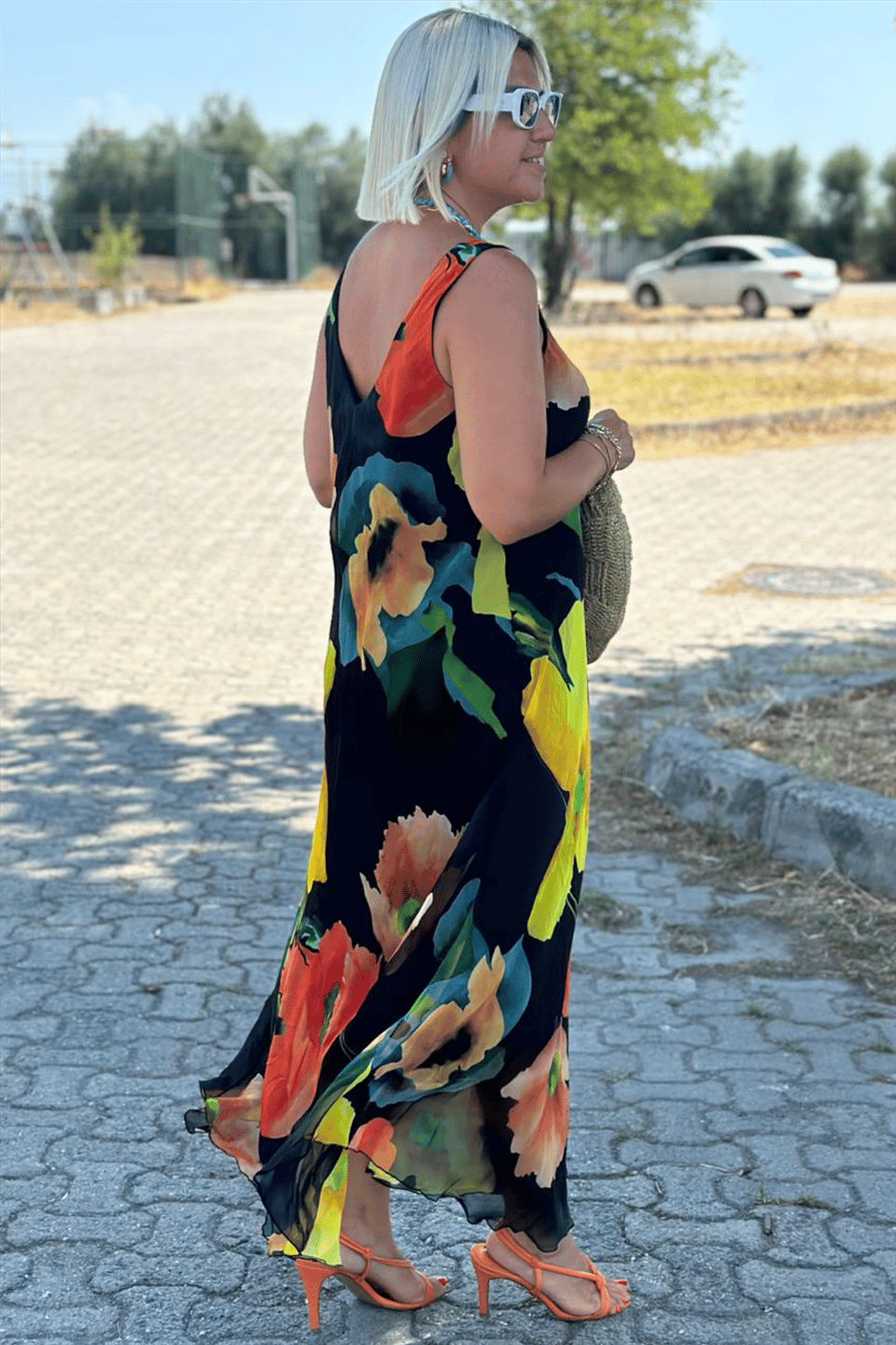 Gėlių rašto maxi suknelė