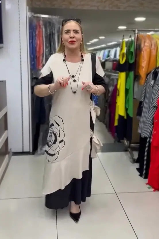 Nauja laisvalaikio suknelė su kaspinu
