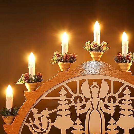 🎄Belaidės liepsnos su nuotolinio valdymo pulteliu, laikmačiu ir spaustukais