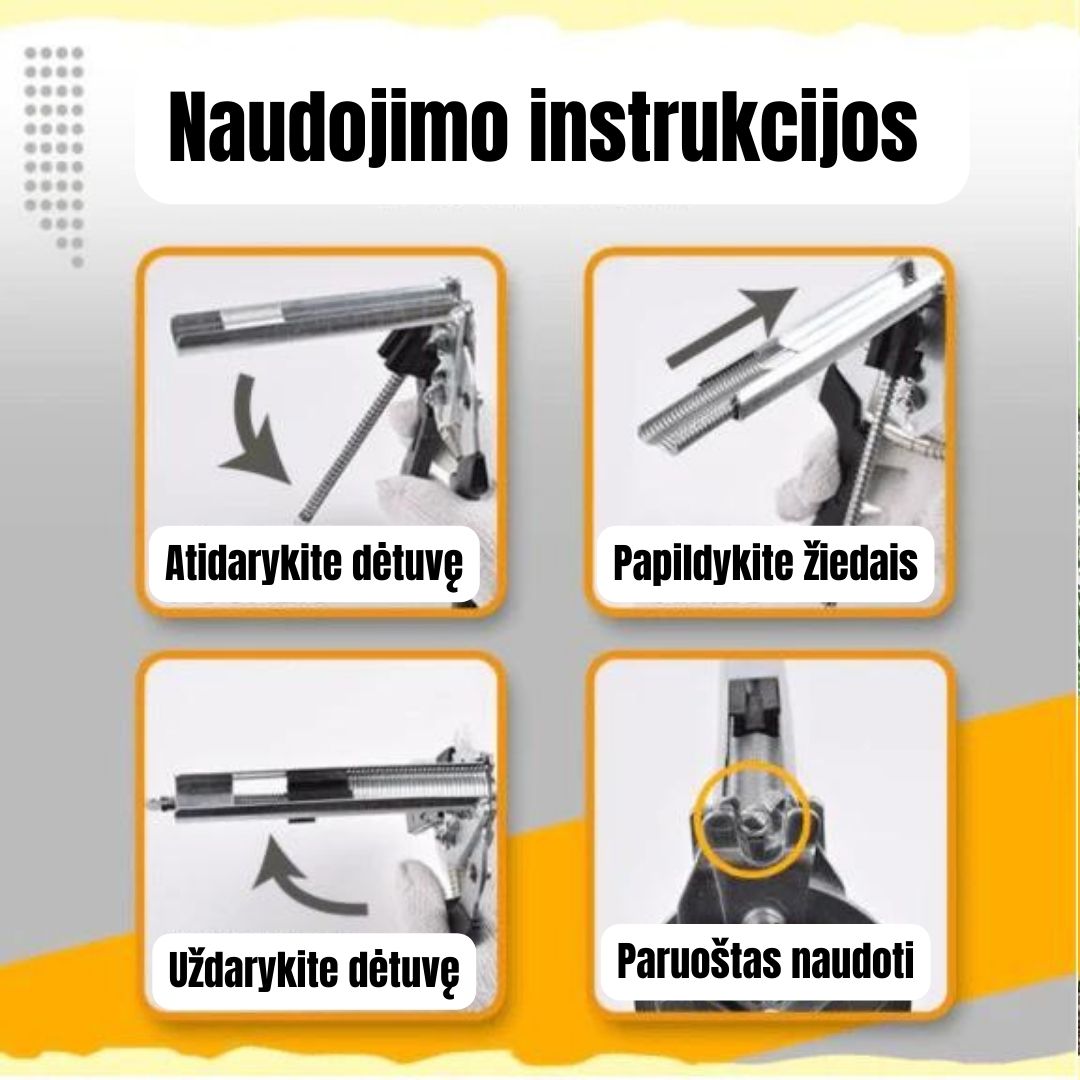 M tipo tvoroms žiedų replės + (600 vnt. žiedelių)