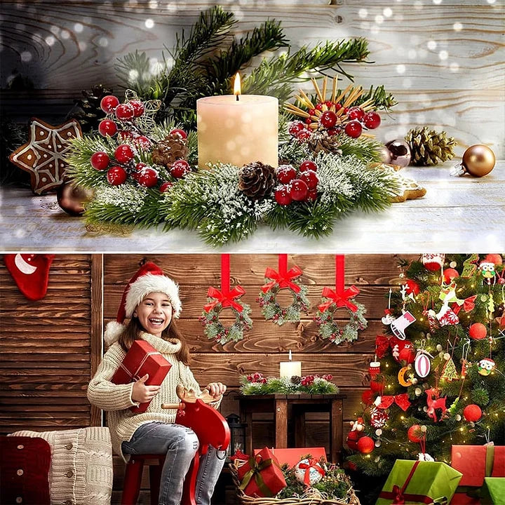 Retro stiliaus kalėdiniai vainikai