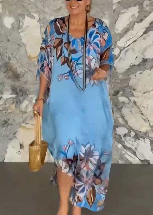 Raštuota maksi suknelė