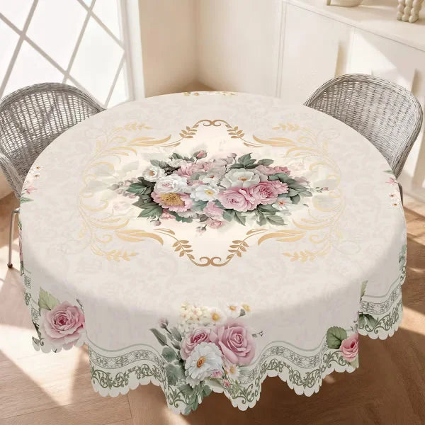 Vandeniui atspari gėlių rašto staltiesė