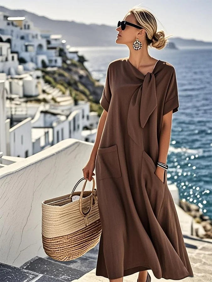 Moteriška laisva suknelė vienspalvės spalvos