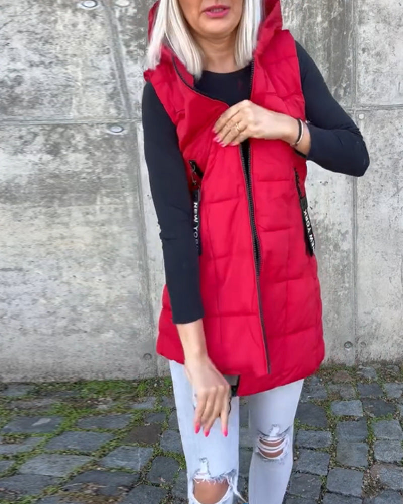 Rudeninė liemenė su užtrauktuku