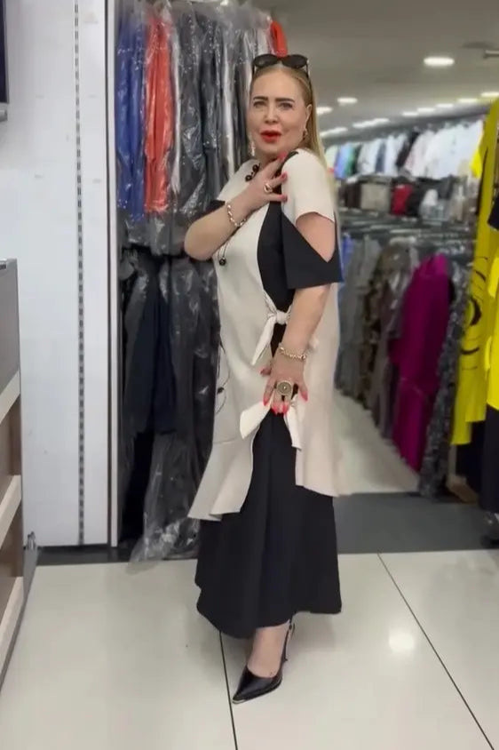 Nauja laisvalaikio suknelė su kaspinu