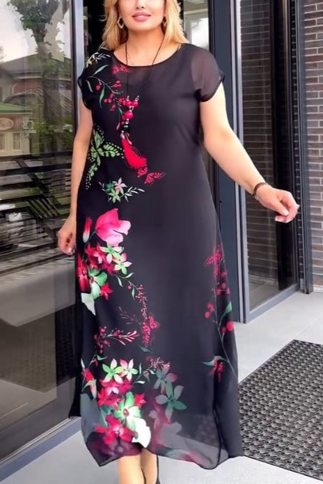 Kasdienė gėlėta suknelė