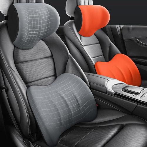 Ergonomiška automobilio sėdynės galvos atrama ir nugaros apačios pagalvė
