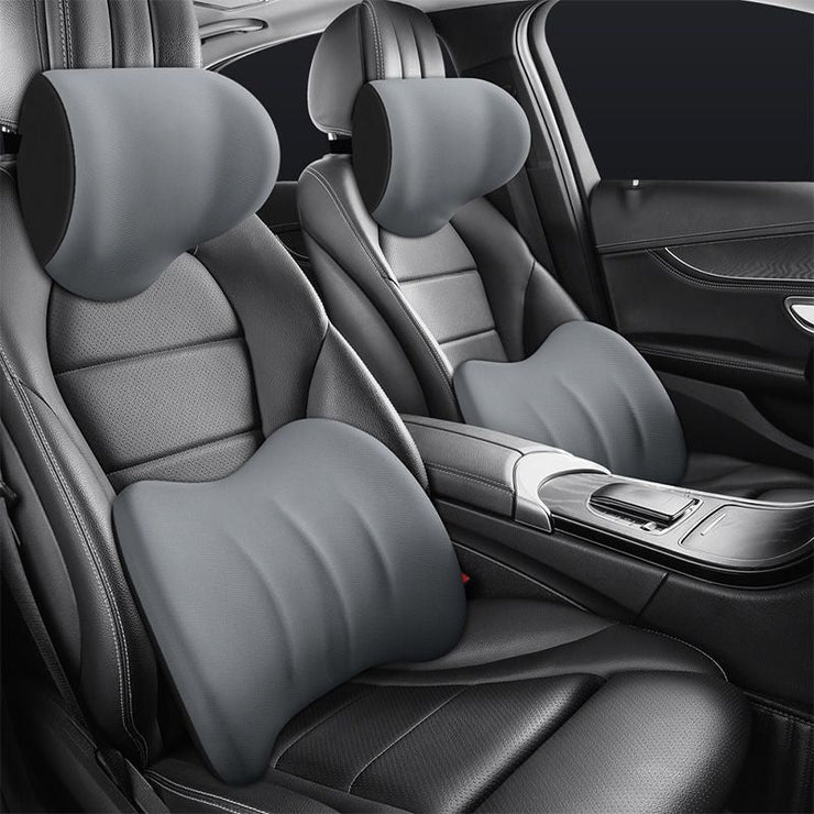 Ergonomiška automobilio sėdynės galvos atrama ir nugaros apačios pagalvė
