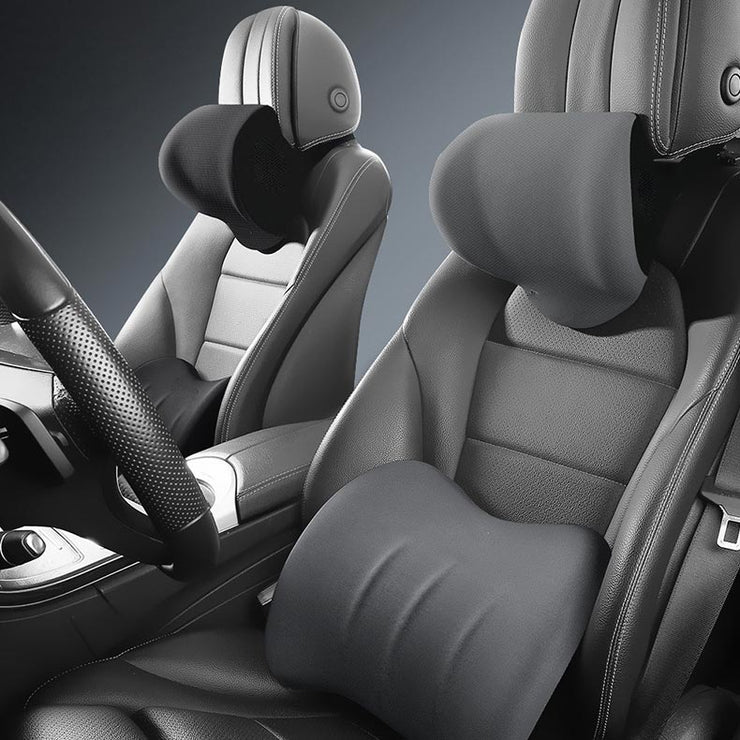 Ergonomiška automobilio sėdynės galvos atrama ir nugaros apačios pagalvė