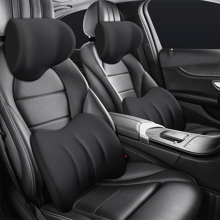 Ergonomiška automobilio sėdynės galvos atrama ir nugaros apačios pagalvė