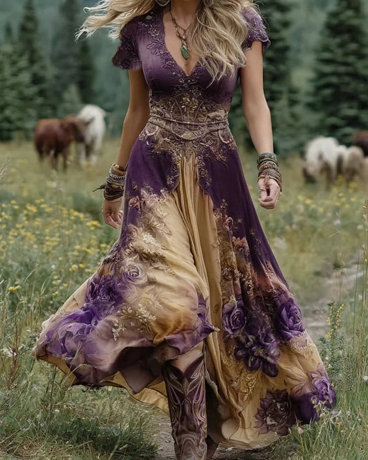 Išskirtinė gėlėta suknelė moterims
