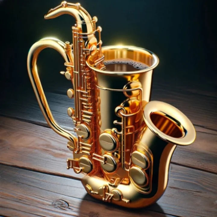 Muzikos instrumentų formos puodelis
