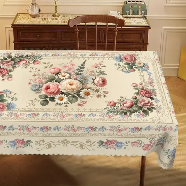 Vandeniui atspari gėlių rašto staltiesė