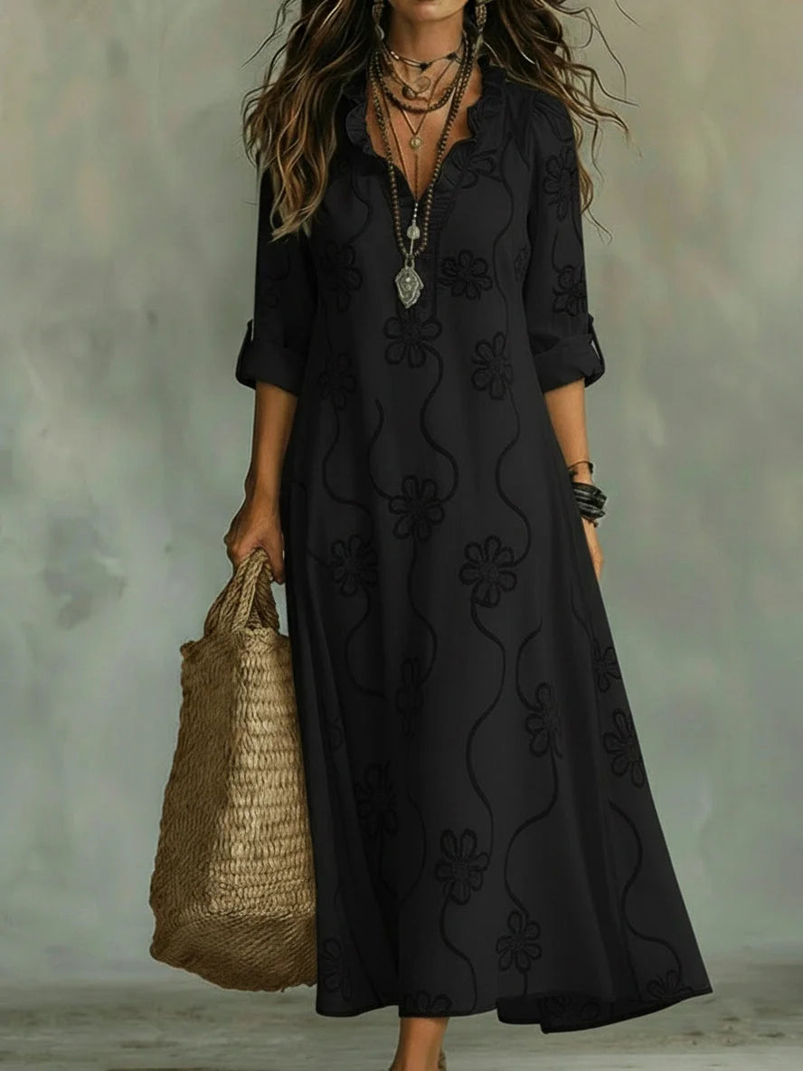 Retro stiliaus gėlėta suknelė