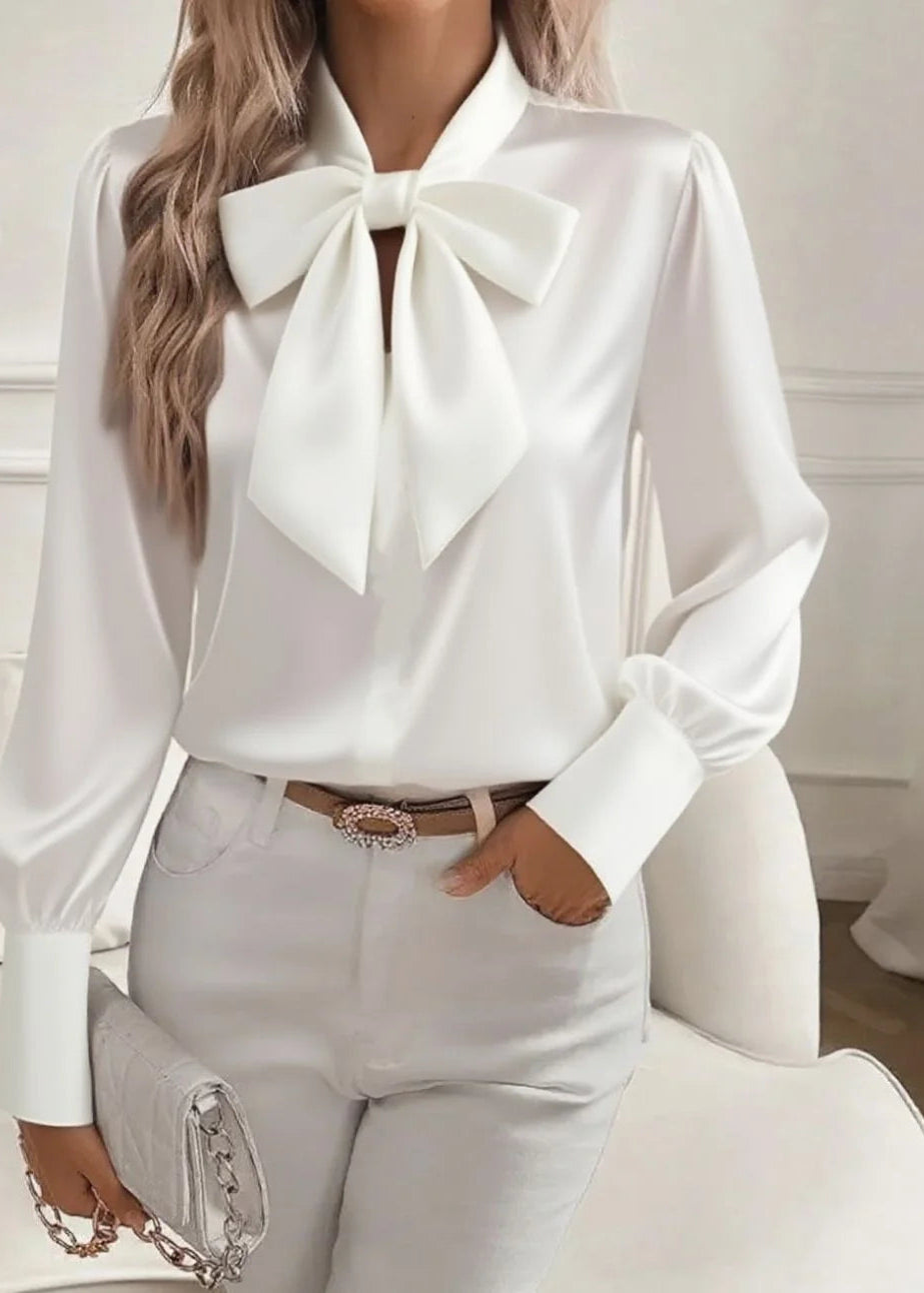 Palaidinė ilgomis rankovėmis su kaspinu