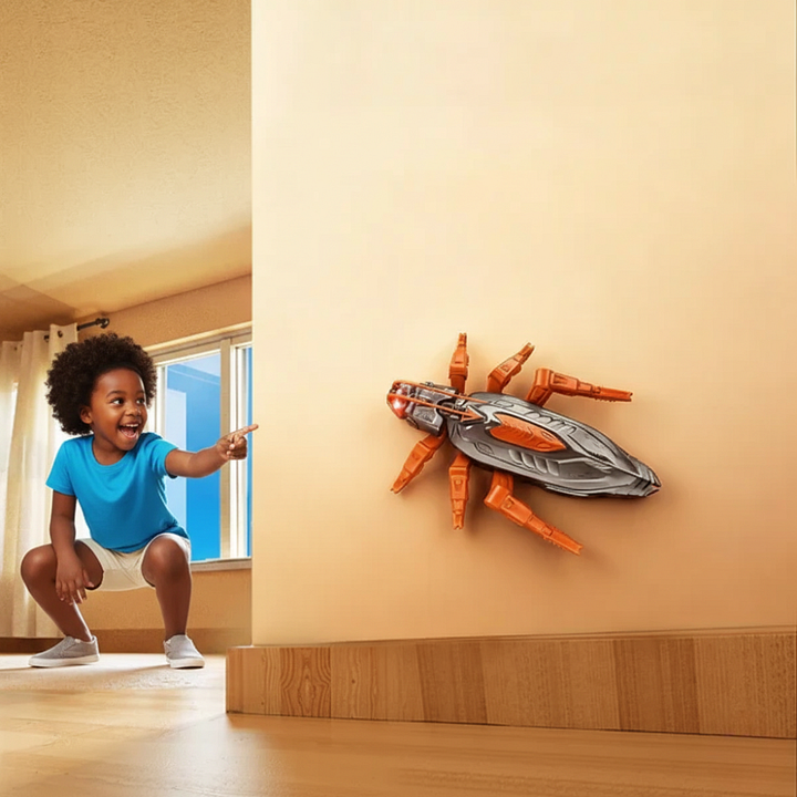 Nuotoliniu būdu valdomas ropojantis žaislas su judančiu mechanizmu