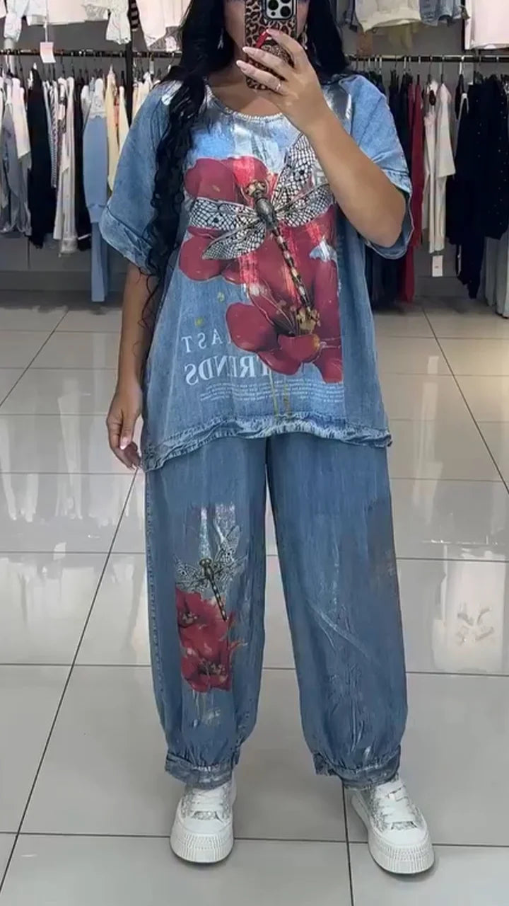 Mėlynas laisvalaikio komplektas moterims