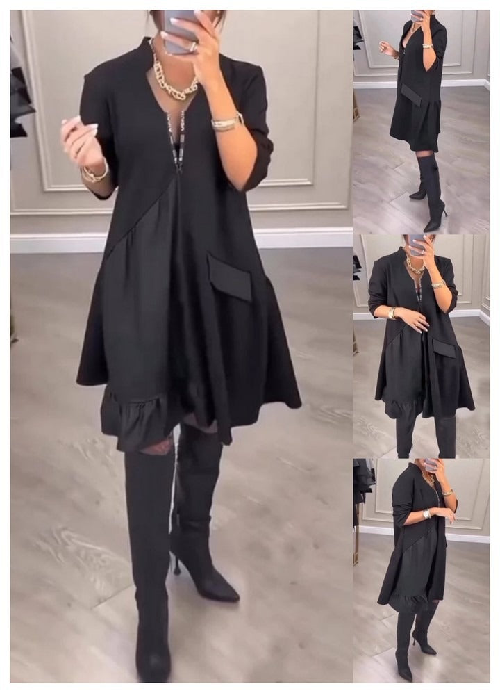 Puošni suknelė su V formos iškirpte