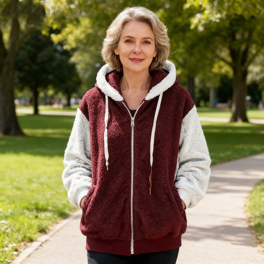 Šiltas megztinis su gobtuvu