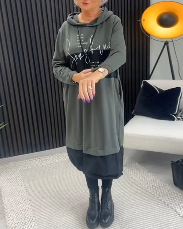 Ilga laisvalaikio suknelė su šiltu pamušalu