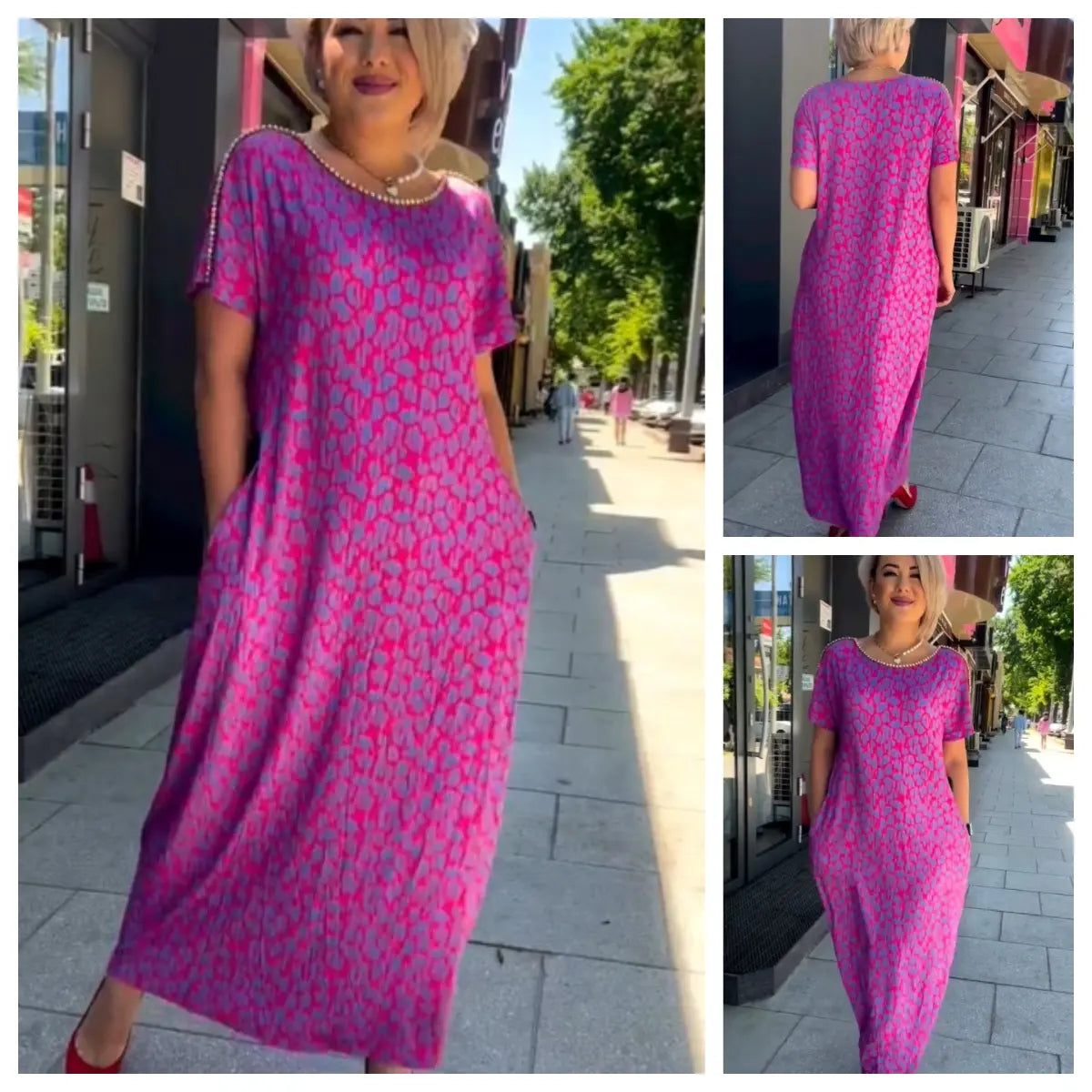 Madinga suknelė su gėlių raštu