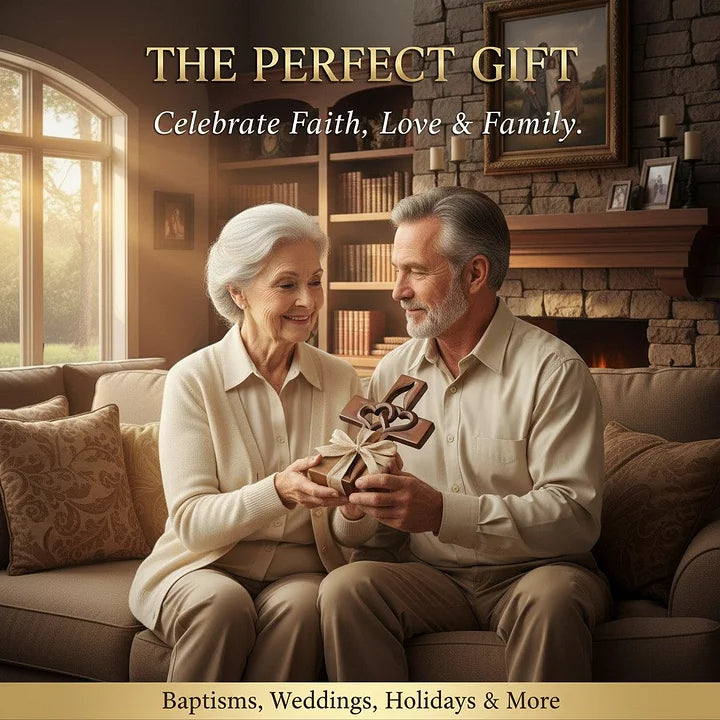 Rankomis raižyta medinė kryžiaus dekoracija