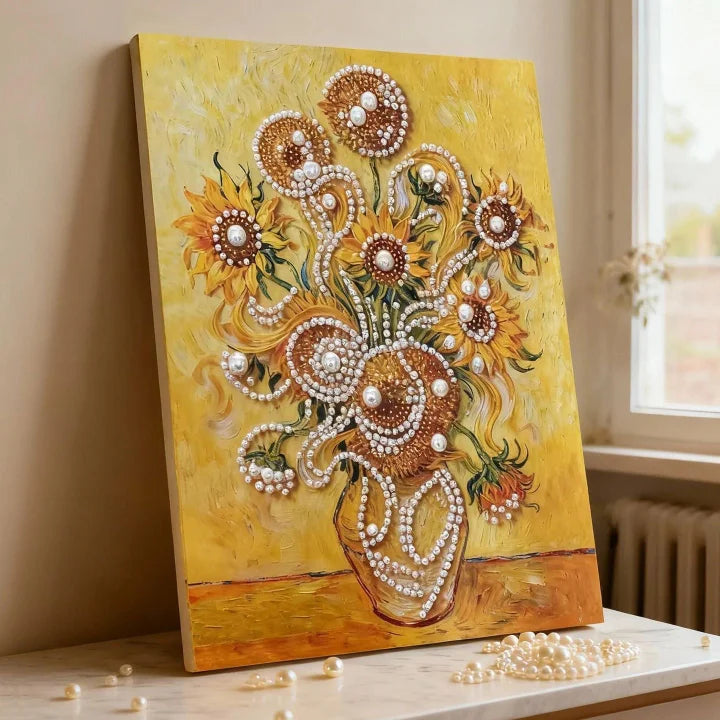 „Pasidaryk pats“ perlų paveikslas su rėmeliu namų sienų dekoravimui