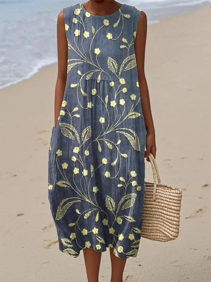 Moteriška berankovė gėlėta suknelė