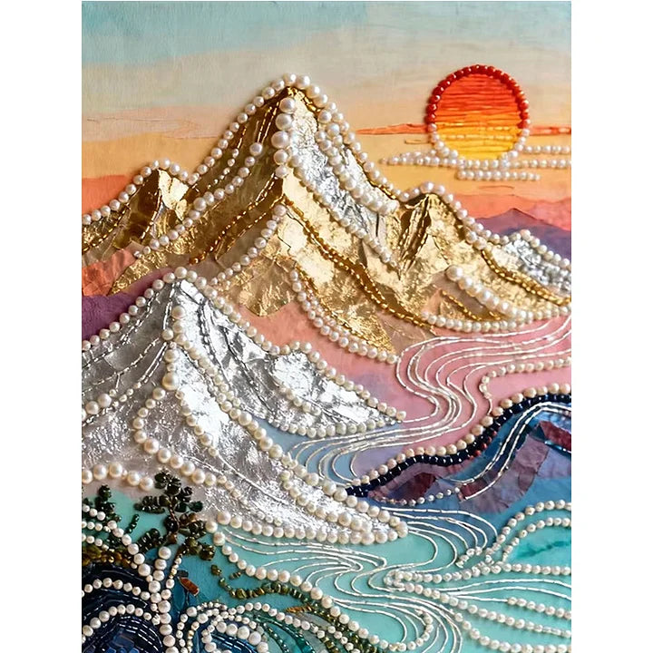 „Pasidaryk pats“ perlų paveikslas su rėmeliu namų sienų dekoravimui