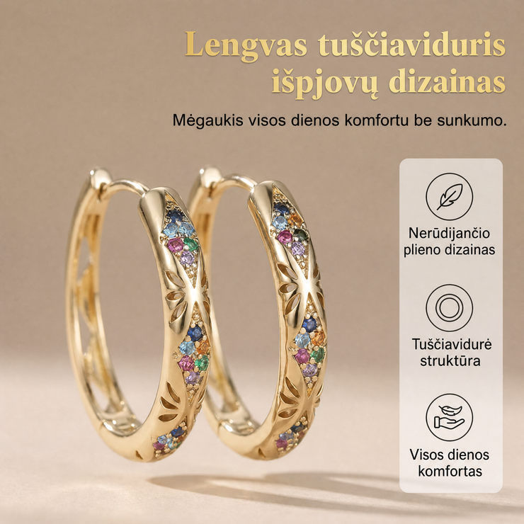 Blizgantys kubinio cirkonio žiediniai auskarai