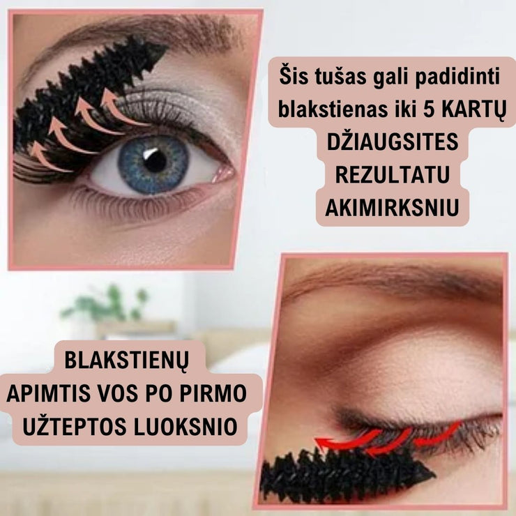 4D vandeniui atsparus tušas su tankiais šilko pluoštais - prekinis.lt