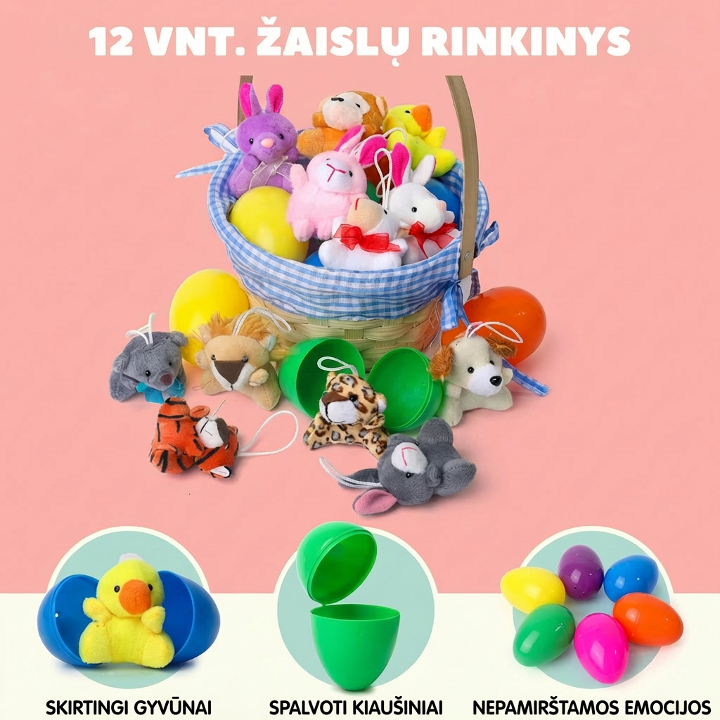 Velykiniai kiaušiniai su žaisliukais viduje