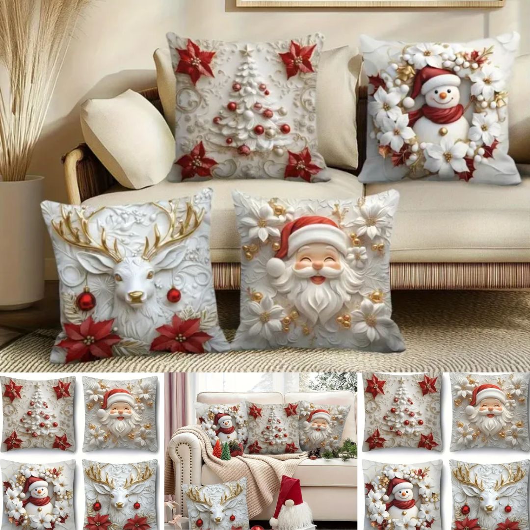Kalėdinis pagalvėlės užvalkalas (4 vnt)