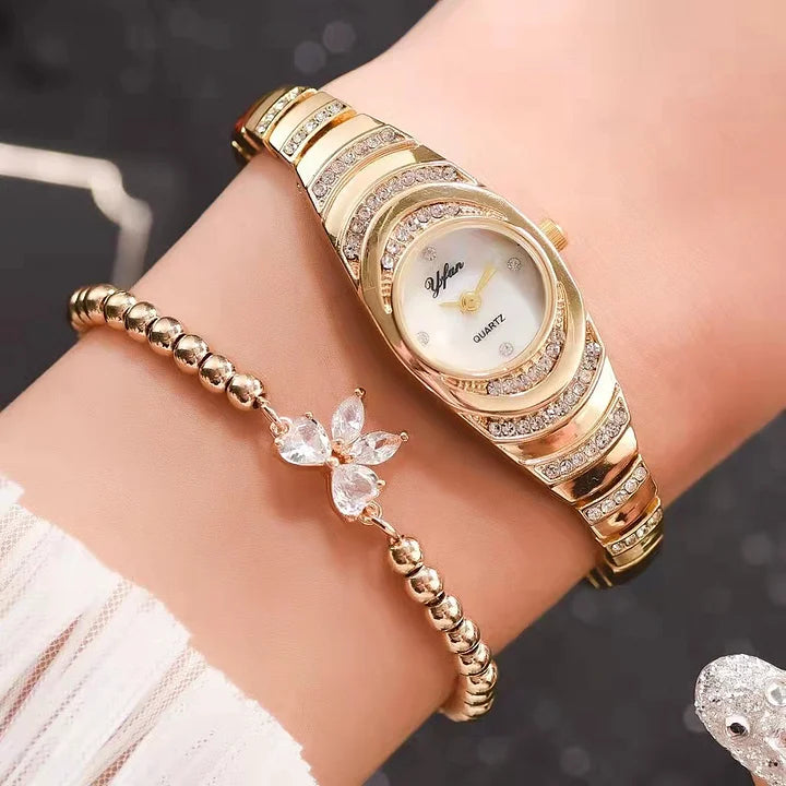 💎Moteriškas laikrodis su krištolo apyranke⌚⌛