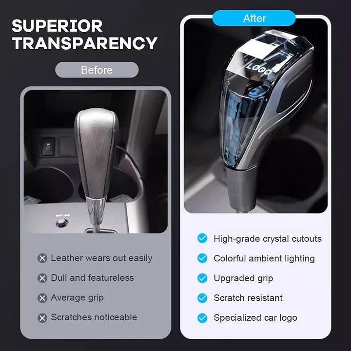 Krištolinė automobilio pavarų perjungimo svirtelė