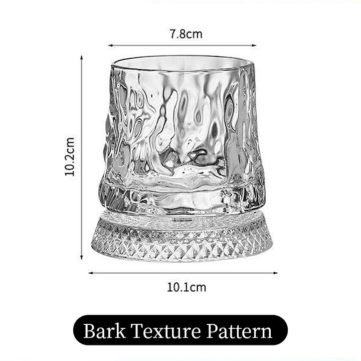 360° besisukanti kinetinio krištolo viskio taurė