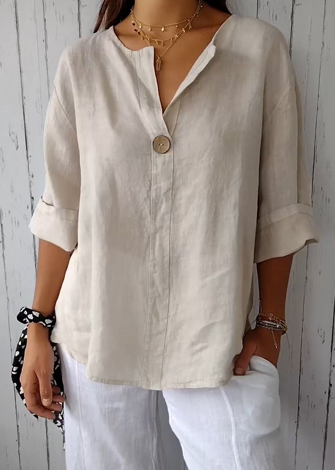 Patogi palaidinė iš medvilnės ir lino