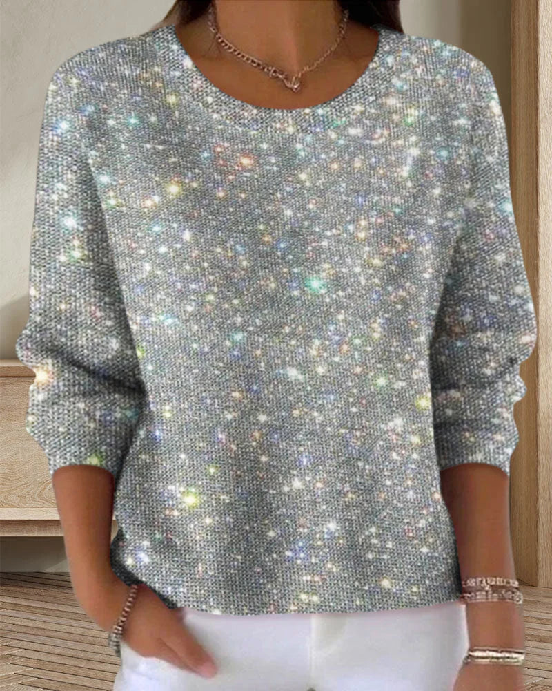 Laisvalaikio megztinis su blizgučiu