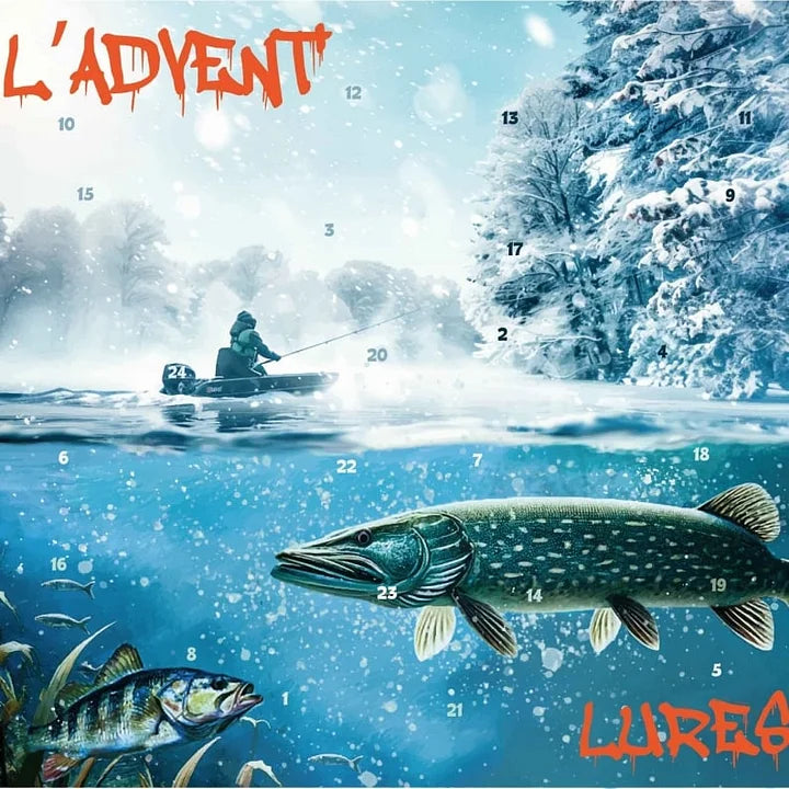 📅Advento 2025 kalendorius, žvejybos reikmenų staigmenų dėžutė