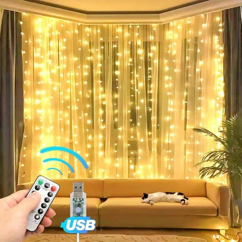 🎄Kalėdiniai išpardavimai💡300 LED Kalėdinė lempučių užuolaida