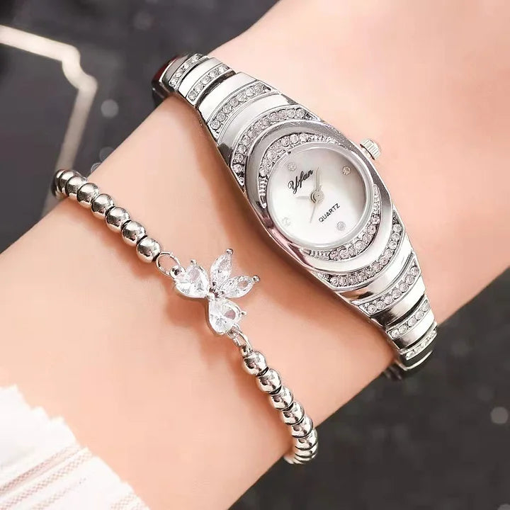 💎Moteriškas laikrodis su krištolo apyranke⌚⌛