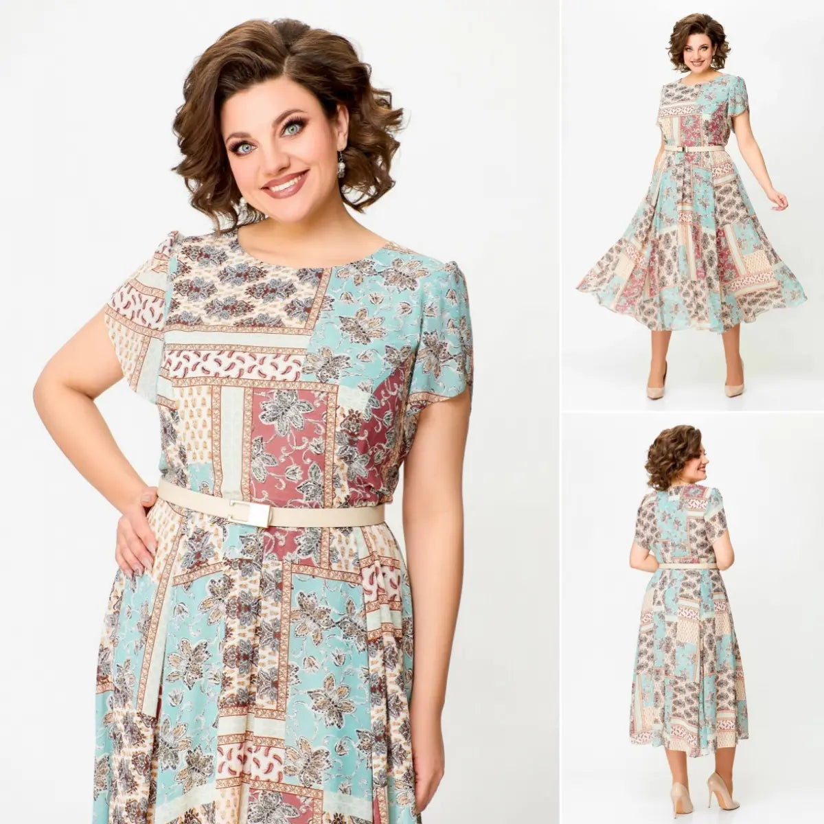 Išskirtinė marga suknelė vasarai