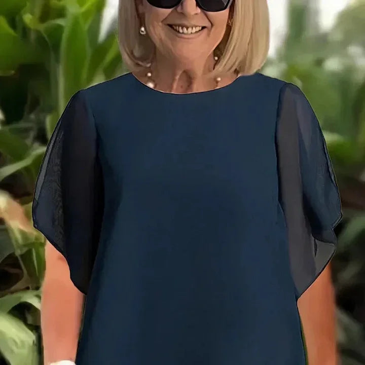 Žavus komplektas su plačiomis kelnėmis