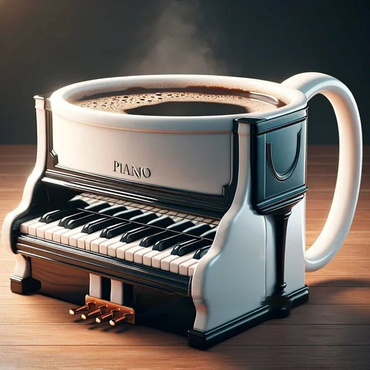 Muzikos instrumentų formos puodelis