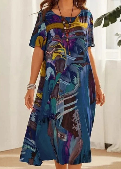 Madinga suknelė su laisvalaikio raštu